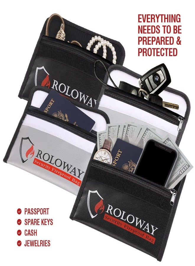 ROLOWAY Small Fireproof Bag (5 x 8 inches), Non-itchy Fireproof Money Bag for Cash, Valuables, Passport, Currency & Keys (2-Pack) - Image 4