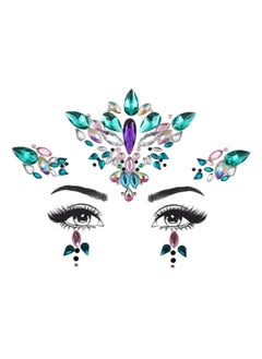 Green face gems halloween face glitter sticker makeup eye face jewels stick on 3D Crystal Stickers Festival face gems Rhinestone carnival holiday costume Self Adhesive Temporary Tattoo
