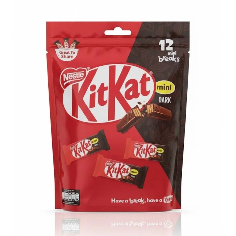 Nestle Kitkat 2 Finger Mini Dark Chocolate Wafer Bars- 12pcs