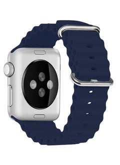 CATANES Apple Watch Ocean Band 49mm 45mm 44mm 42mm Soft Silicone Loop Strap for iWatch Series Ultra/8/7/SE/6/5/4/3/2/1 Dark Blue  - Image 2