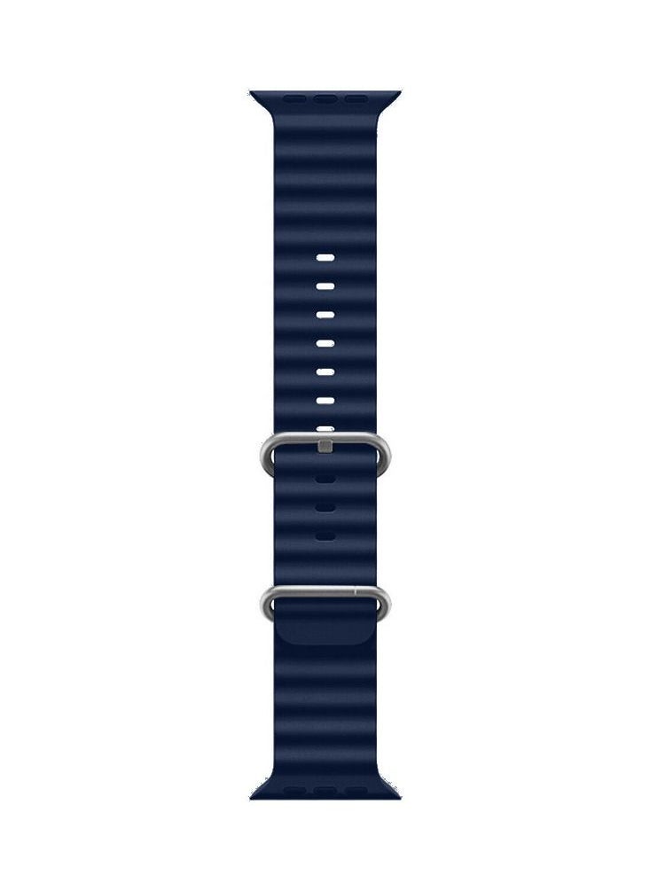 CATANES Apple Watch Ocean Band 49mm 45mm 44mm 42mm Soft Silicone Loop Strap for iWatch Series Ultra/8/7/SE/6/5/4/3/2/1 Dark Blue  - Image 3