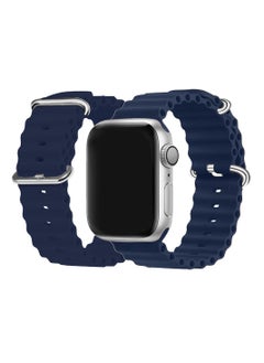 CATANES Apple Watch Ocean Band 49mm 45mm 44mm 42mm Soft Silicone Loop Strap for iWatch Series Ultra/8/7/SE/6/5/4/3/2/1 Dark Blue  - Image 5