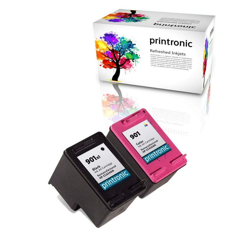 Printronic 2 Pack Remanufactured HP 901XL HP 901 Ink Cartridge for HP Officejet 4500 J4580 J4660 J4550 J4540 J4524 Printers (1 Black 1 Color) - Image 3