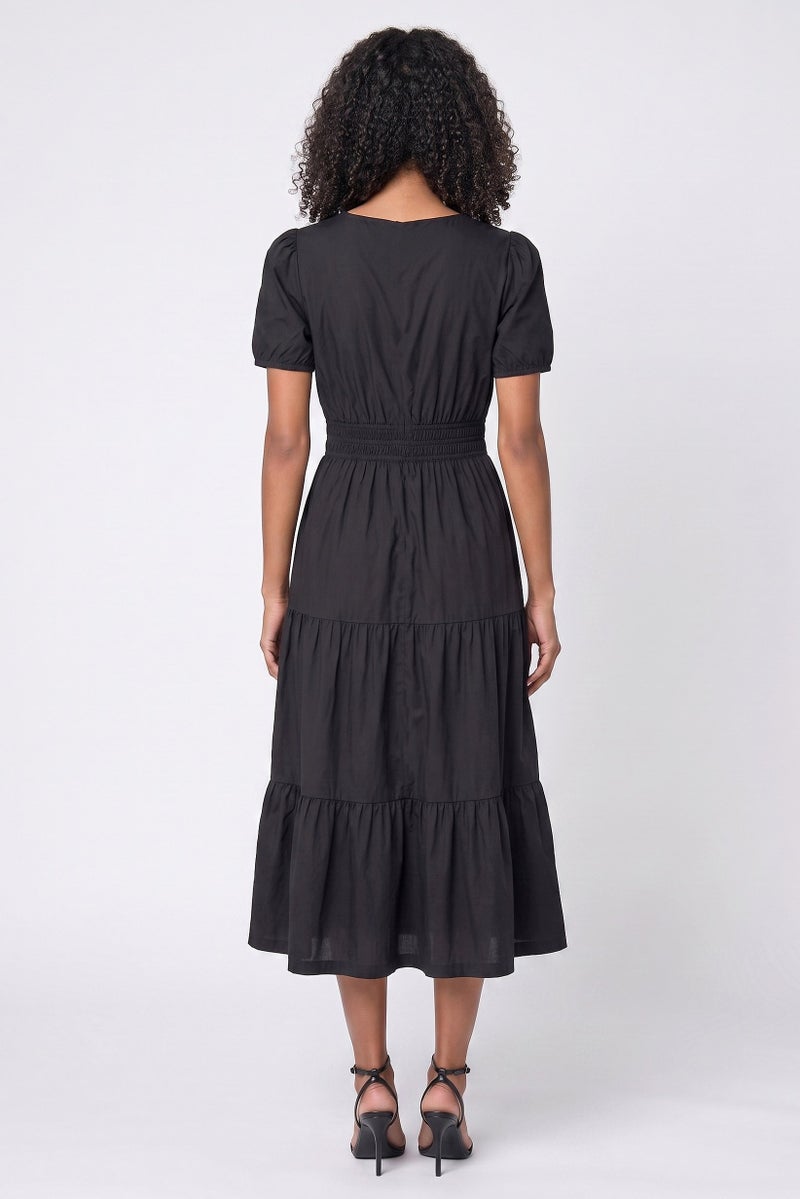 Threadbare Women Solid Maxi Dress, Black - Image 4