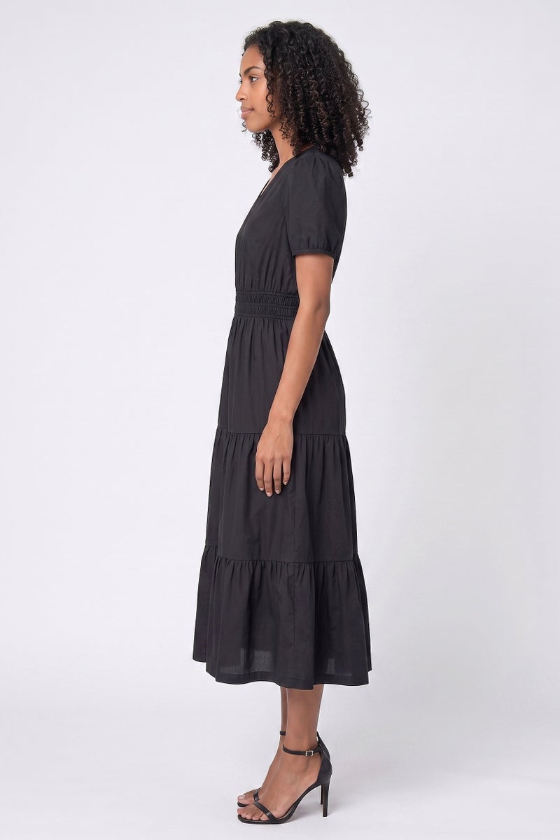 Threadbare Women Solid Maxi Dress, Black - Image 3