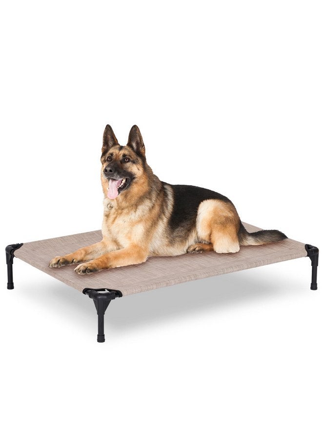 PVY Elevated Outdoor Dog Bed - Raised Dog Bed for Large Dogs, Waterproof Dog Cot Bed Easy to Assemble, Cooling Elevated Dog Bed with Breathable Teslin Mesh, Durable, Non Slip, Grey, 42 inches - Image 1
