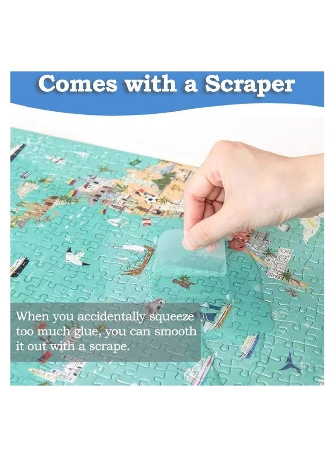 Puzzle Glue with Sponge Head, Jigsaw Puzzle Glue for Kids, Puzzle Glue Clear with Applicator, Water-Soluble Special Craft Puzzle Glue, Puzzle Saver for 1000/1500/3000 Pieces of Puzzle, 120ML - Image 3