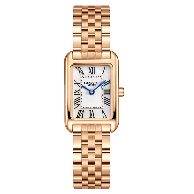 لي كوبر ساعة يد نسائية معدنية بعقارب .