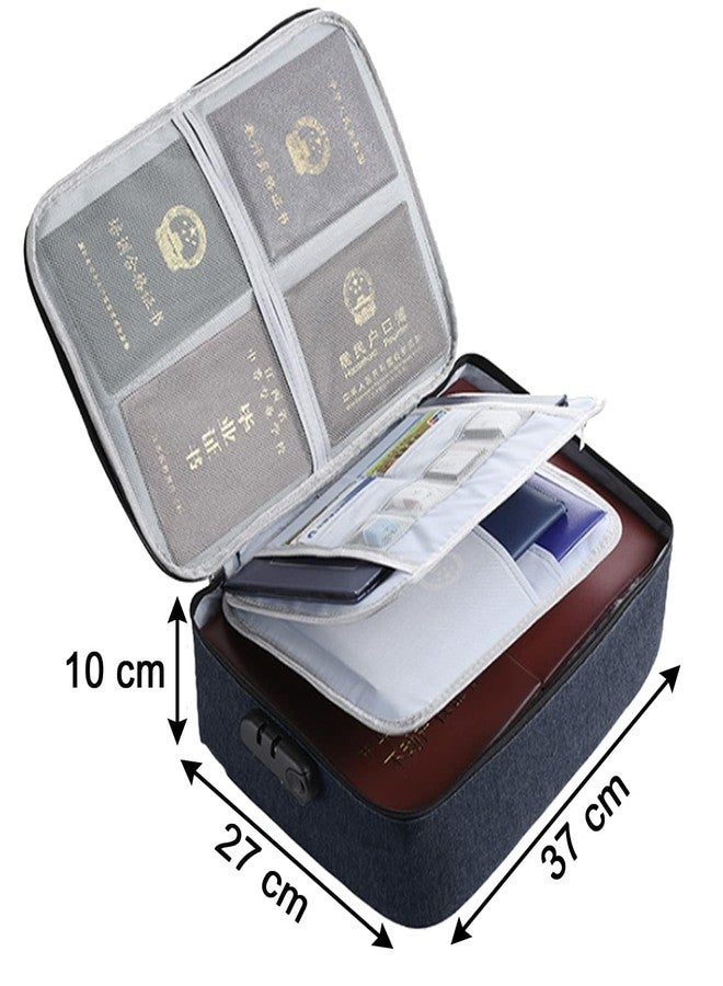 Hidak Extra Large Waterproof Document Bag with Safe Code Lock Multi Layer Storage Pouch Credentials Bag Diploma Storage Important Document & File Pockets with Separator - Image 2