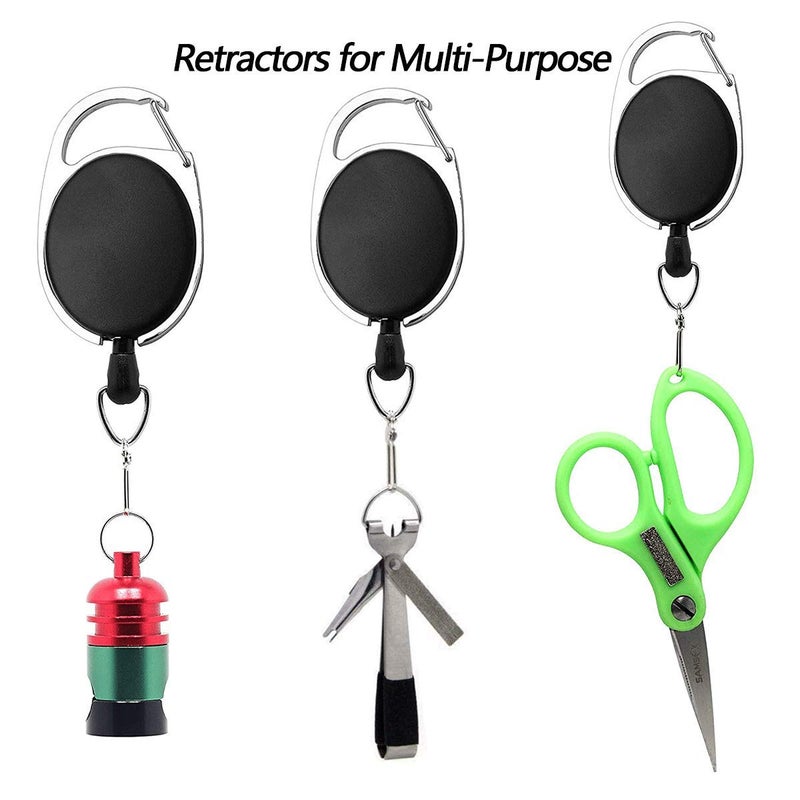 HiBD 6PCS Fishing Zinger Retractors with 360 Degree Rotation Buckle for Fishing Climbing Hiking Outdoor Sports - Image 5