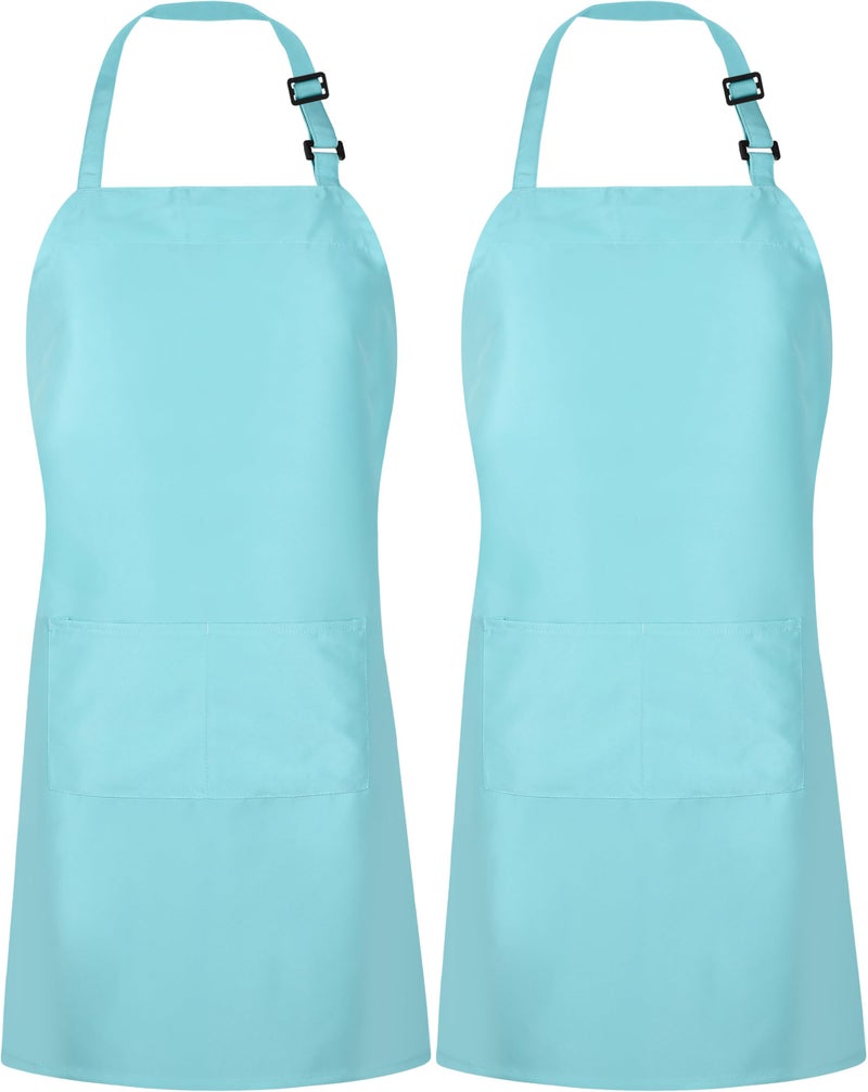 Utopia Kitchen مئزر مطبخ يوتوبيا 2 حزمة قابل للتعديل مع 2 جيب مقاوم للماء والزيت مئزر طهي للطهاة للنساء والرجال - Image 3