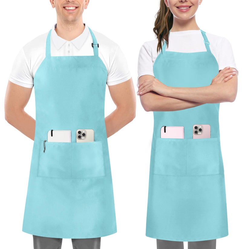 Utopia Kitchen مئزر مطبخ يوتوبيا 2 حزمة قابل للتعديل مع 2 جيب مقاوم للماء والزيت مئزر طهي للطهاة للنساء والرجال - Image 1