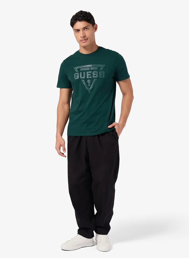 GUESS Short Sleeve Painted Triangle Tee