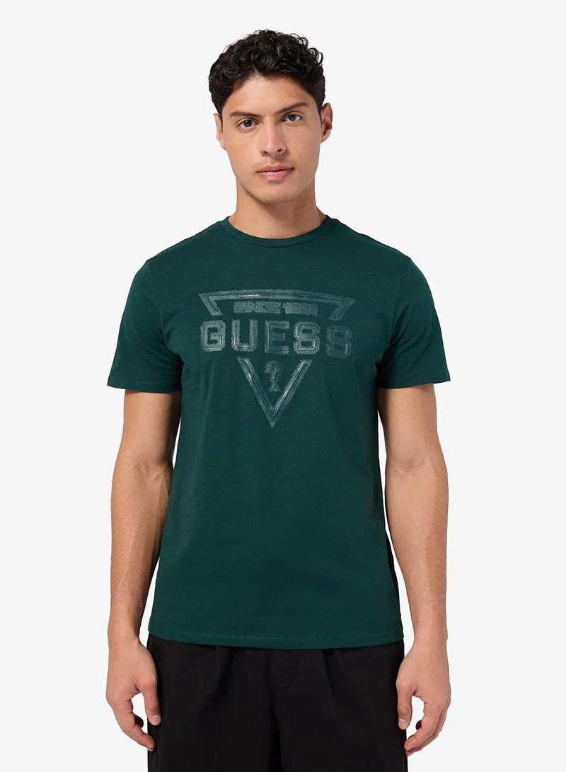 GUESS Short Sleeve Painted Triangle Tee