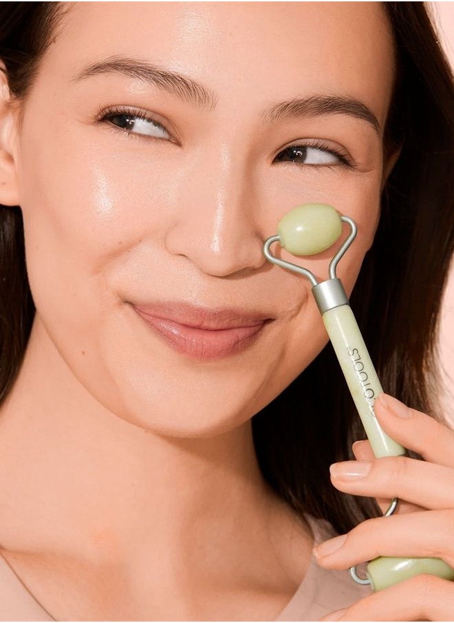 Ecotools - Beauty Skin Care Tool Jade Facial Roller and Eye Roller Duo, Face Roller and Massager, Skincare and Sculpting Tool, Reduces Under Eye Puffiness and Dark Circles, 2 Piece Set - Image 1