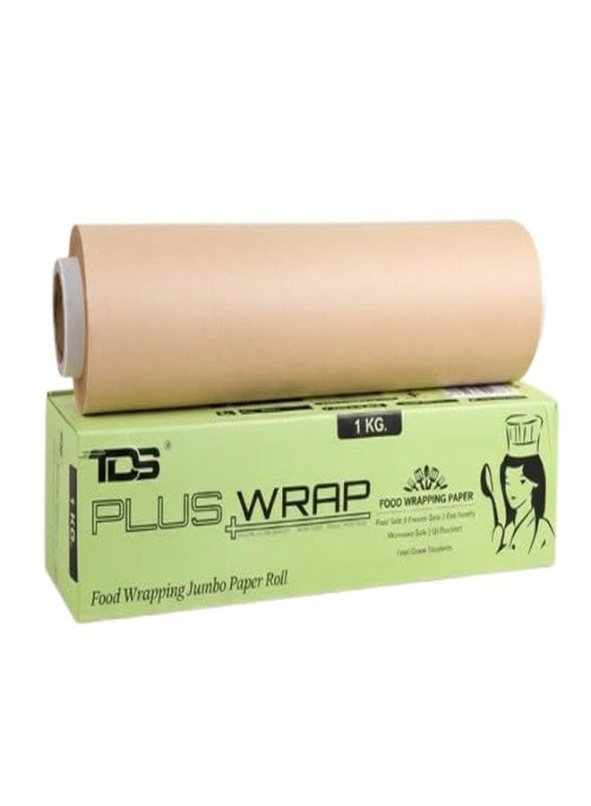 TDS PLUS WRAP لفافة ورق تغليف بني سادة من تي دي إس بلس، وزن 1 كجم، لتغليف الطعام، مناسبة للمخابز والمطابخ والمطاعم والوجبات الجاهزة، عبوة صديقة للبيئة - Image 1