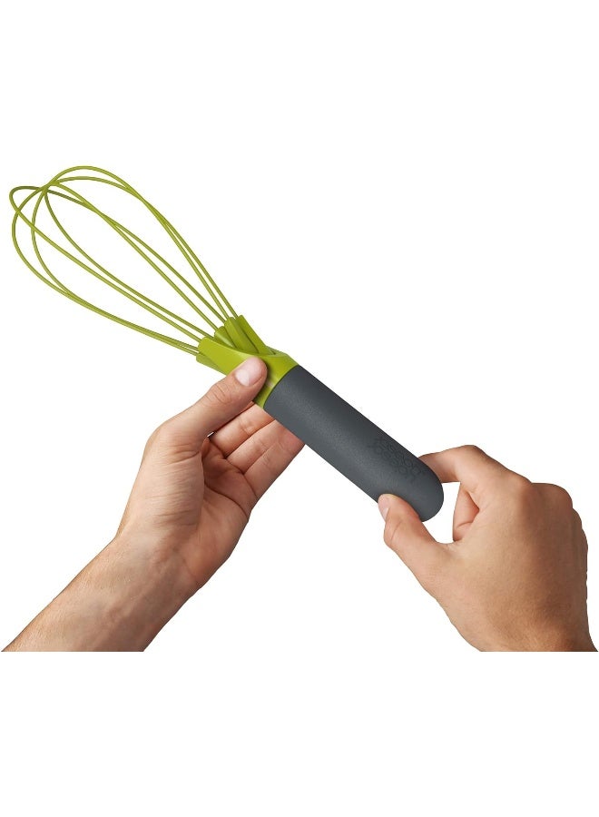 Joseph Joseph Twist Whisk 2 In 1 Flat And Balloon Whisk Suitable For Non Stick Cookware Silicone Grey/Green - Image 3