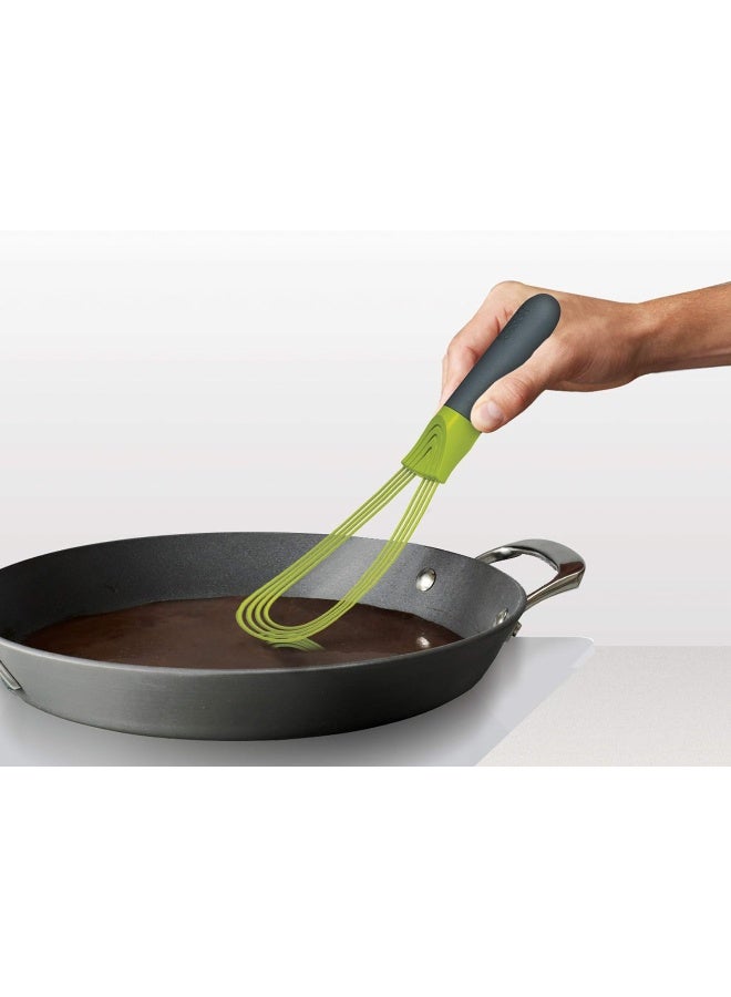 Joseph Joseph Twist Whisk 2 In 1 Flat And Balloon Whisk Suitable For Non Stick Cookware Silicone Grey/Green - Image 1
