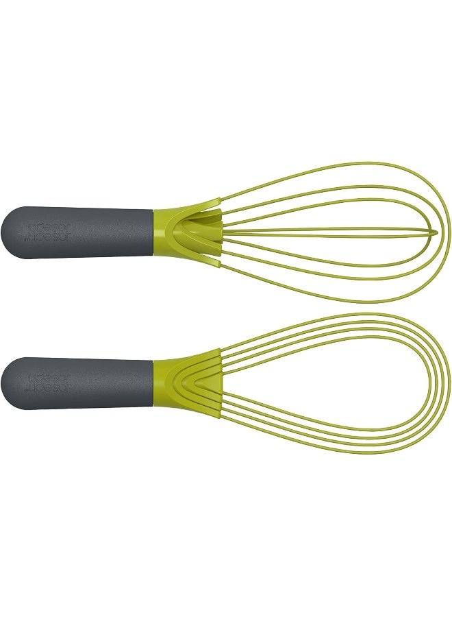 Joseph Joseph Twist Whisk 2 In 1 Flat And Balloon Whisk Suitable For Non Stick Cookware Silicone Grey/Green - Image 2