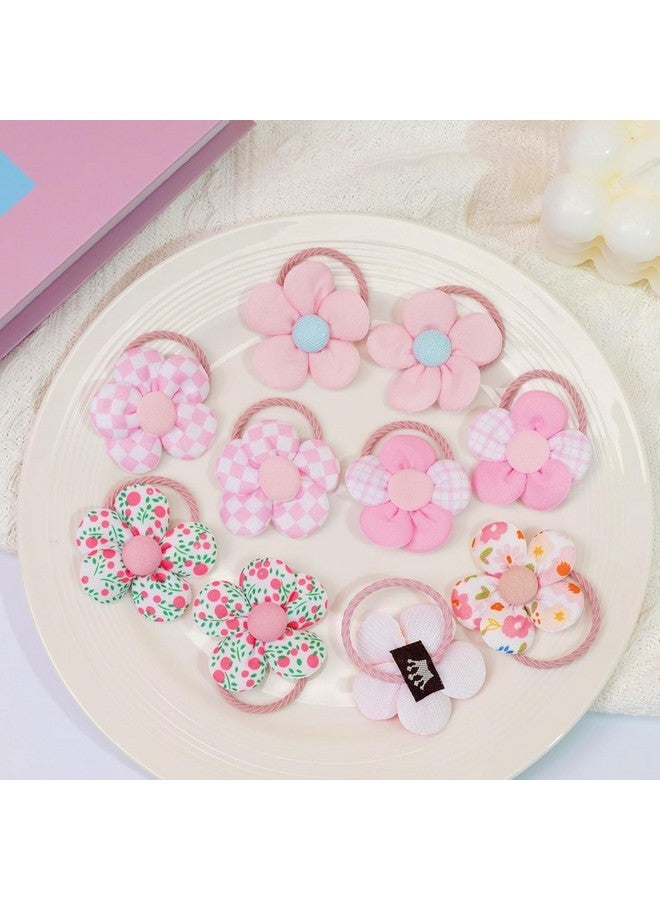 Ayesha Toddler Hair Ties Cute Flower Elastic Scrunchies Baby Girls Seamless Ponytail Holders Hair Accessories for Toddler Girl 10pcs - Image 3