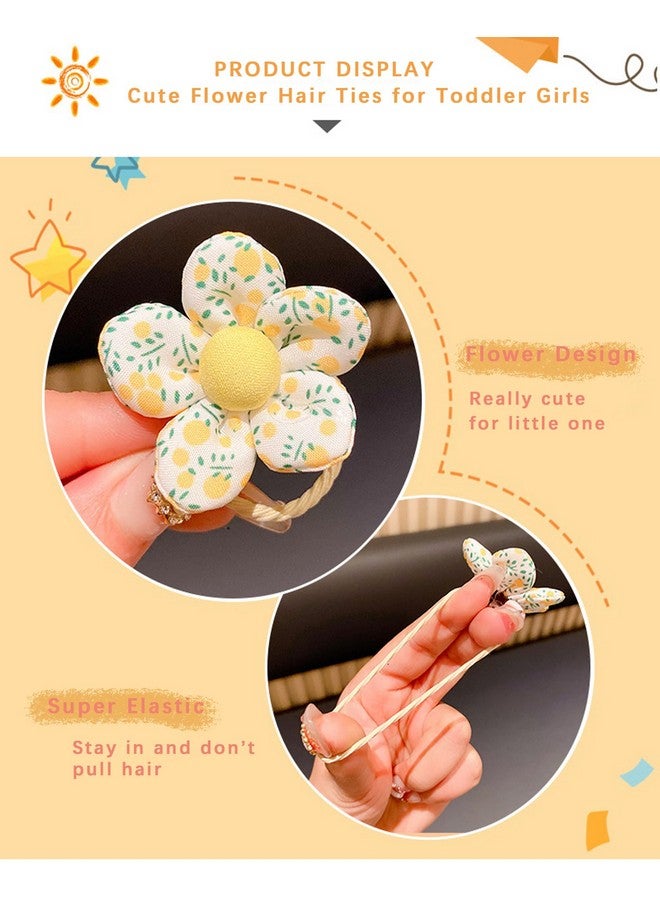 Ayesha Toddler Hair Ties Cute Flower Elastic Scrunchies Baby Girls Seamless Ponytail Holders Hair Accessories for Toddler Girl 10pcs - Image 4
