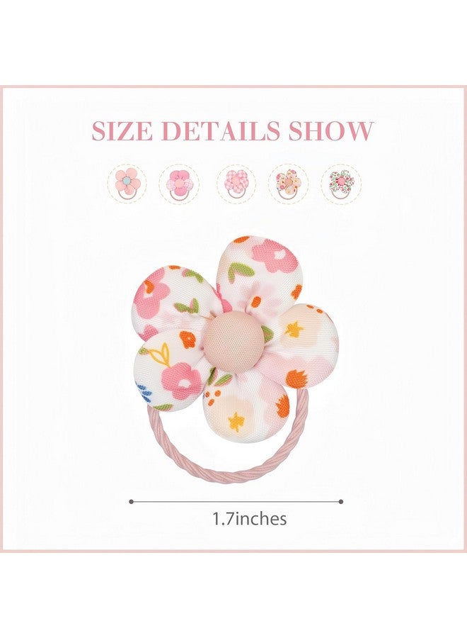 Ayesha Toddler Hair Ties Cute Flower Elastic Scrunchies Baby Girls Seamless Ponytail Holders Hair Accessories for Toddler Girl 10pcs - Image 5