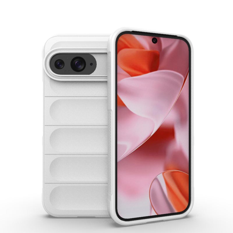 HuHa Protective Cover For Google Pixel 9 5G Global Magic Shield TPU + Flannel Phone Case(White) - Image 1