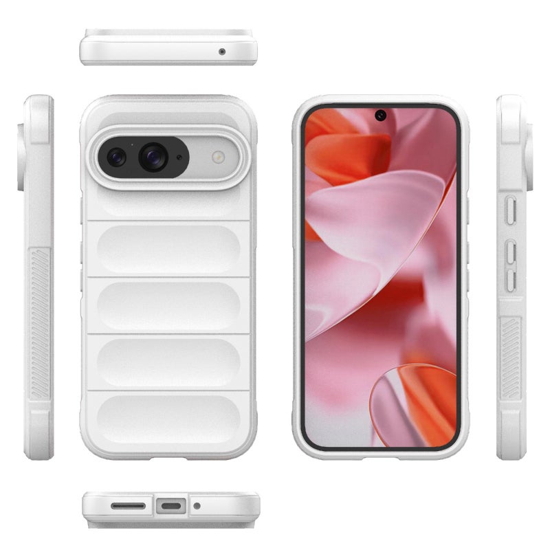 HuHa Protective Cover For Google Pixel 9 5G Global Magic Shield TPU + Flannel Phone Case(White) - Image 3