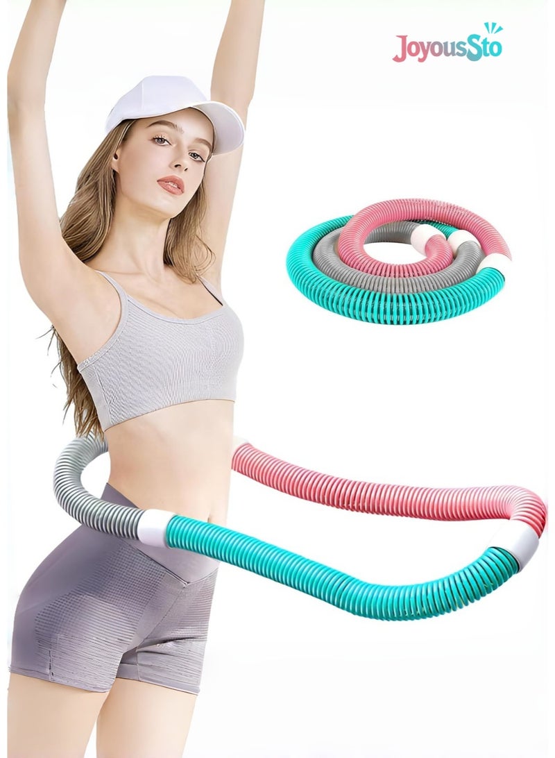 JoyousSto Weighted Soft Spring Hula Hoop for Adults,Spring Weighted Design Burns Fat, Shapes Waist, Back Friendly Workout,Foldable for Home and Travel, Portable Slimming Fitness Hoop for Weight Loss, Waist-Friendly Design,Silent - Image 1