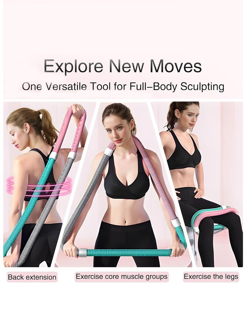 JoyousSto Weighted Soft Spring Hula Hoop for Adults,Spring Weighted Design Burns Fat, Shapes Waist, Back Friendly Workout,Foldable for Home and Travel, Portable Slimming Fitness Hoop for Weight Loss, Waist-Friendly Design,Silent - Image 4