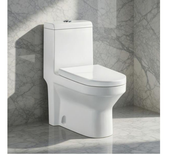OCEANIC OCE-ZT-293 Close Coupled WC Floor Mounted Dual Flush Soft Close Ceramic Toilet White - Image 1