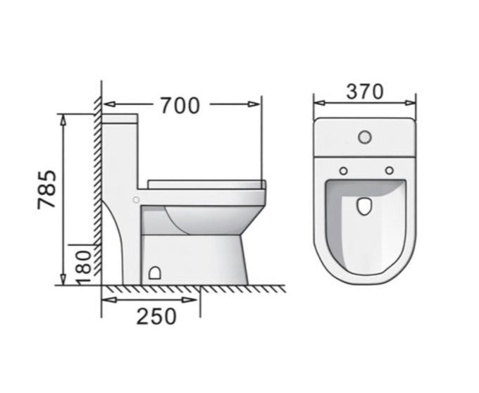 OCEANIC OCE-ZT-293 Close Coupled WC Floor Mounted Dual Flush Soft Close Ceramic Toilet White - Image 2