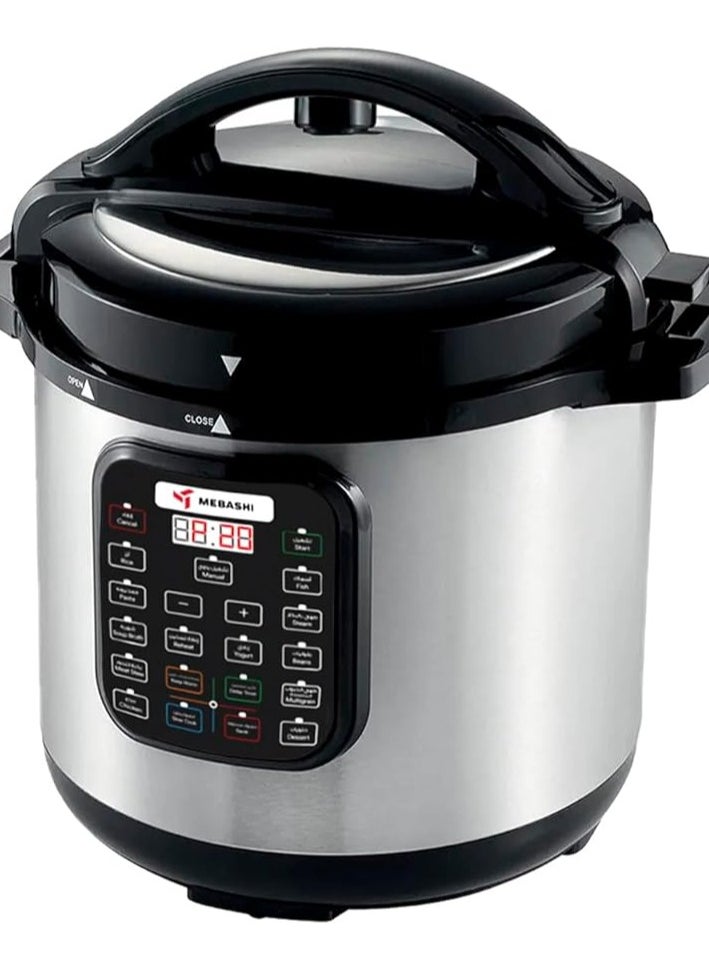 Mebashi MEBASHI Japan 1600W 12L Digital Electric Pressure Cooker 13-in-1 Multi-Function Cooker with Over 10 Safety Features - (1600W) Black (ME-PC812)  - Image 2