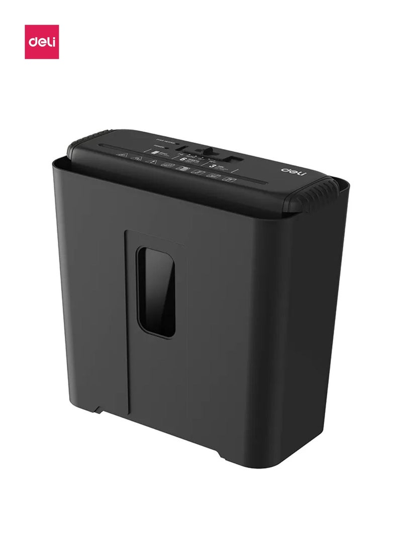 ديلي آلة تمزيق الورق ET102SC بنظام القص الشريطي، سعة 6 أوراق، سلة 12 لتر، حجم صغير للمكاتب - Image 1