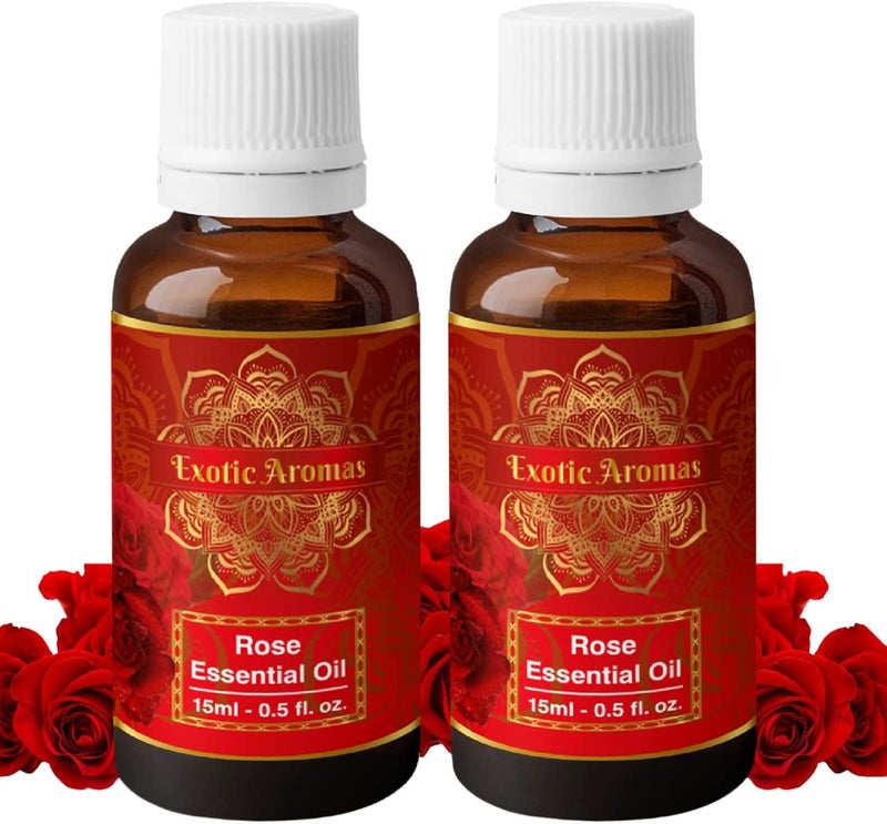 Exotic Aromas Rose Essential Oil (15Ml + 15Ml) Pack of 2 - Image 1