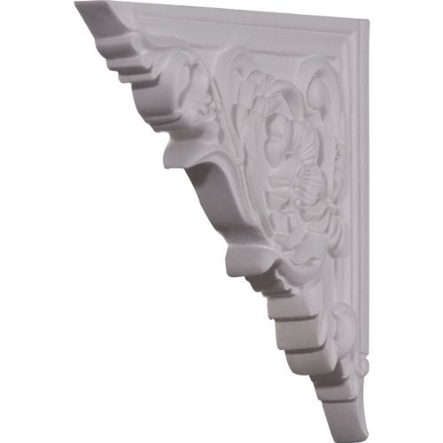 Ekena Millwork SB08X06FL-L Flower, Left Stair Brackets, 8 5/8"W x 6 1/4"H x 5/8"D, Primed - Image 2