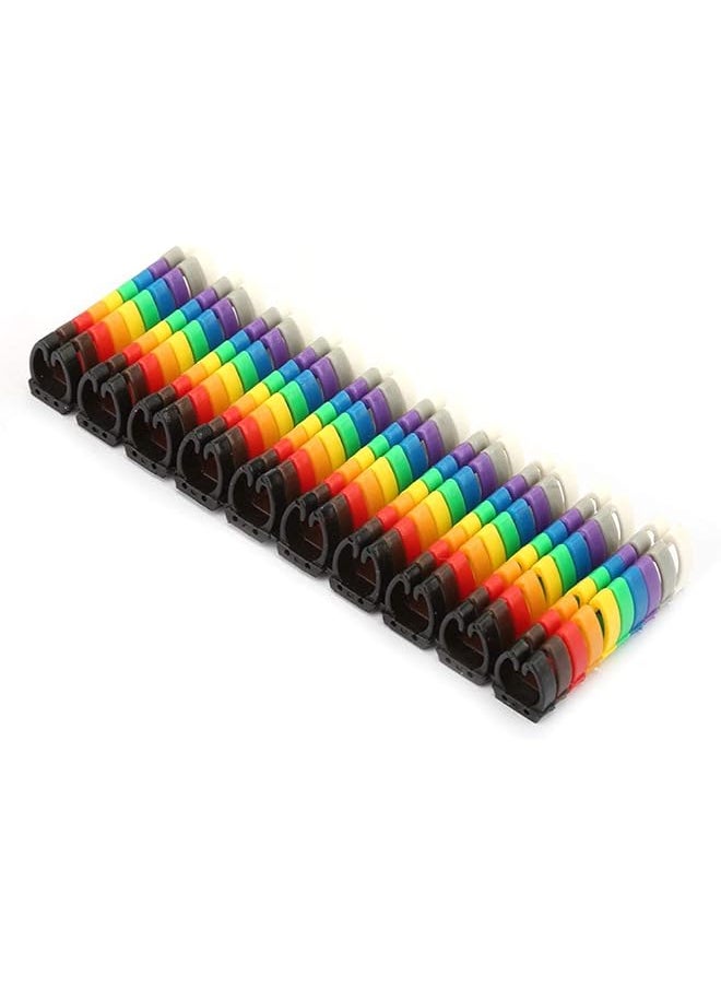 Cable Numbering Kit C Shape Coded Clip On Plastic Cable Identification Wire Cord Cable Marker Digital Number Tube Wire Label Colorful For Marking The Color Coded Cables 100Pcs 6Mm²