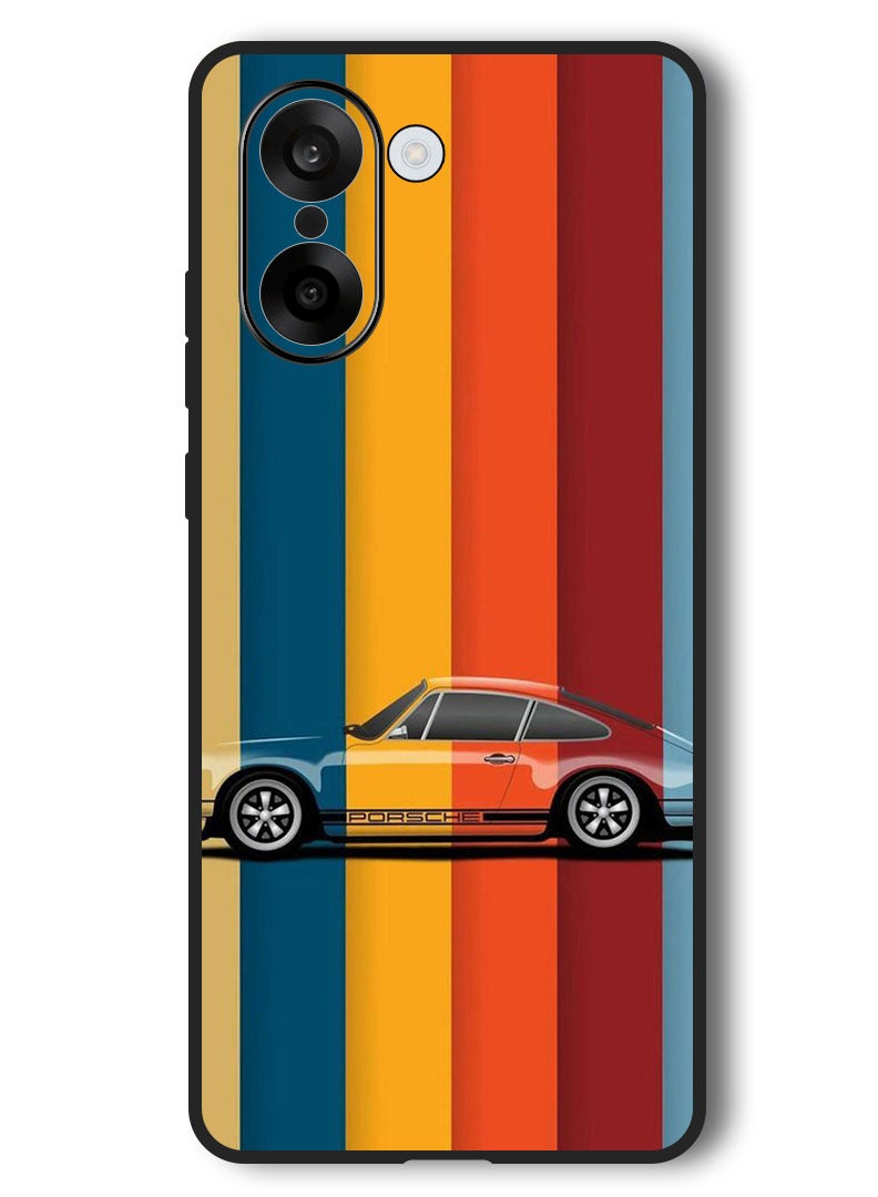 Theodor Case Compatible with OnePlus Nord CE 5 6.77 Inch Protection Shockproof Bumper Cover Vintage Porche - Image 1