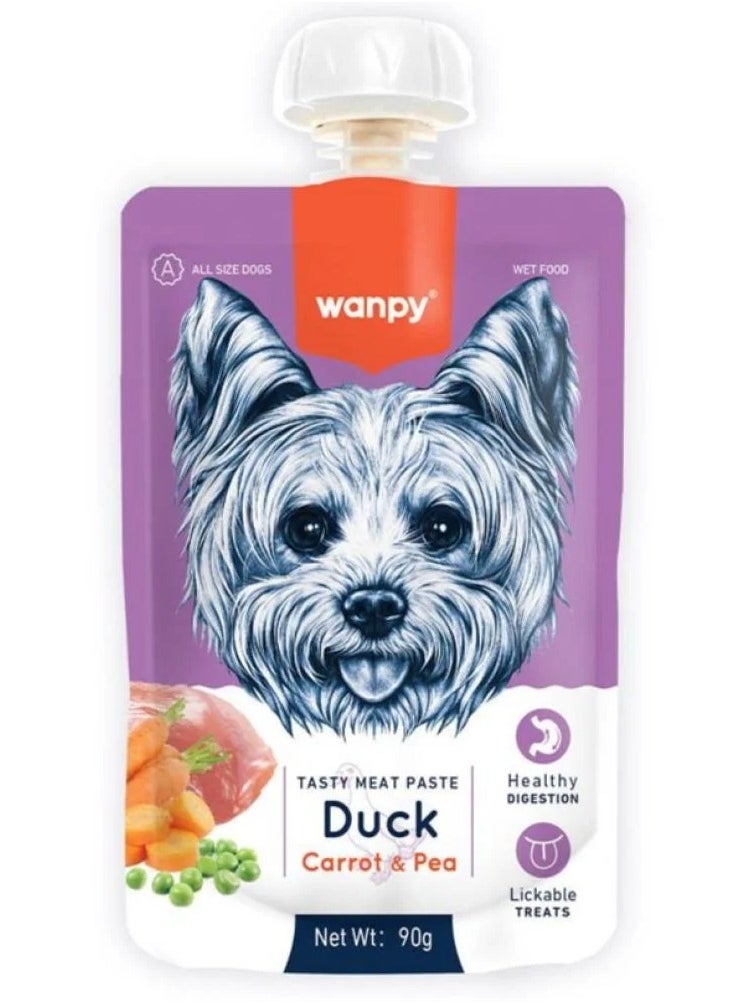 Wanpy - Wanpy Tasty Meat Paste Duck + Carrot&Peas 10x90g - Image 1