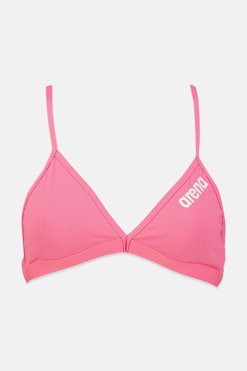 arena Women Arena Solid Tie Back Swimwear Bra, Pink - Image 1
