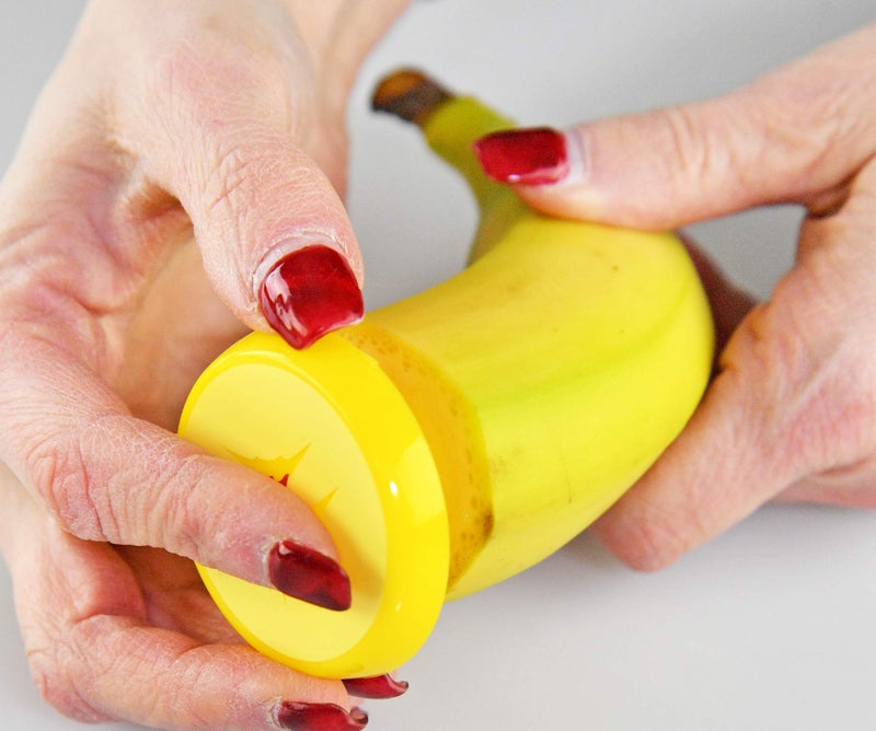 HOME-X Fresh Banana Cover  Reusable Produce Keeper  Banana End Caps  Set of 2-2  D x 1  H  Yellow - Image 3