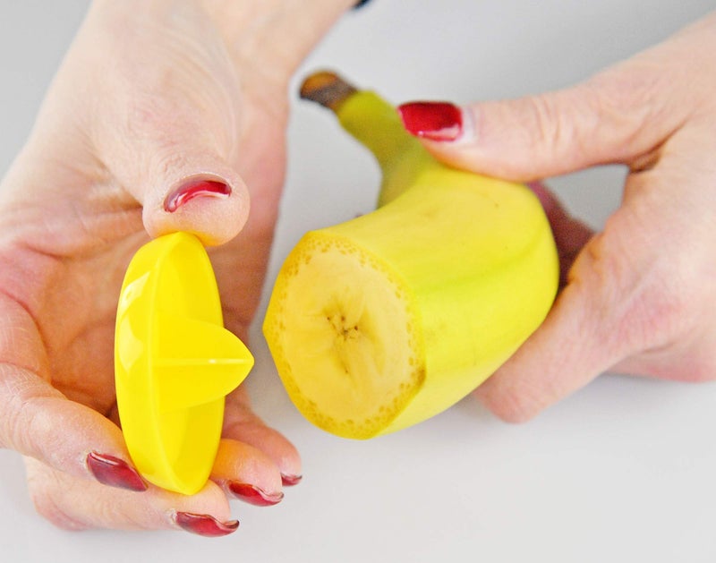 HOME-X Fresh Banana Cover  Reusable Produce Keeper  Banana End Caps  Set of 2-2  D x 1  H  Yellow - Image 2