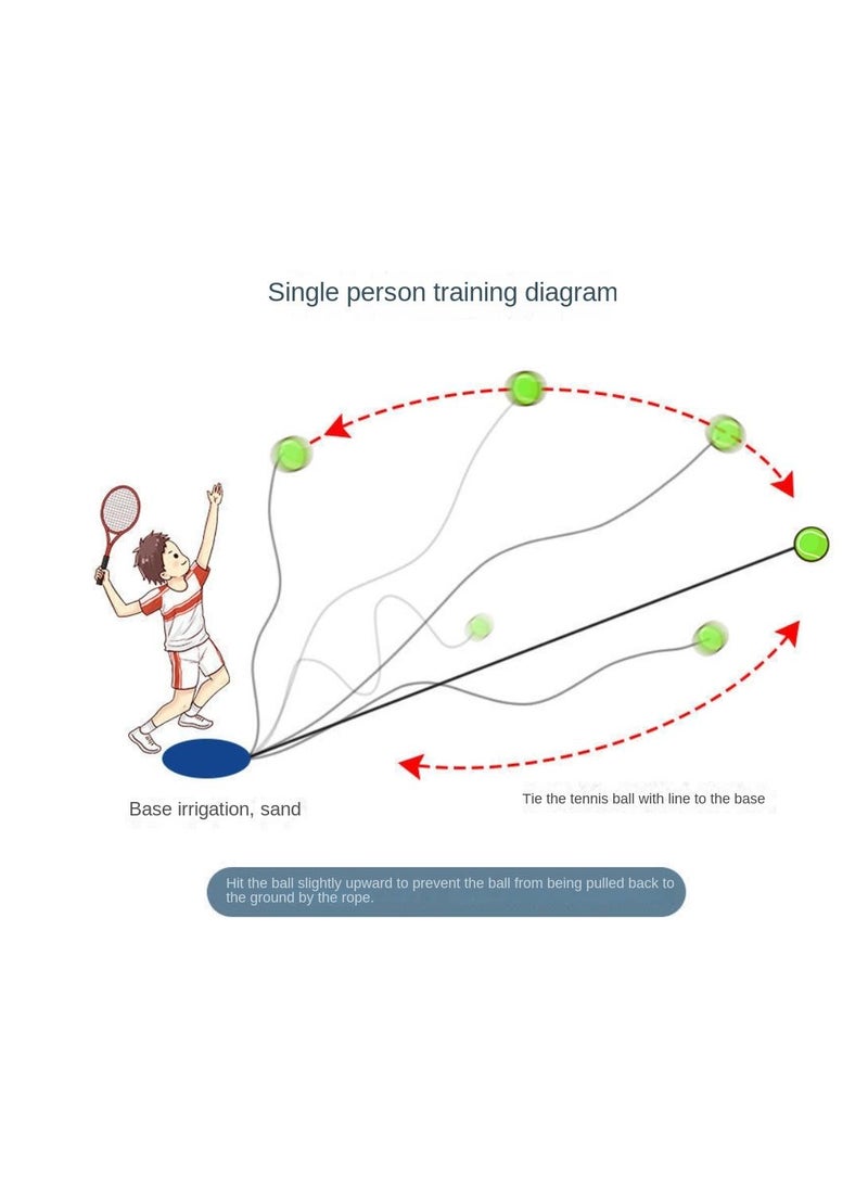 general Outdoor Indoor Adult Tennis Racket Trainer Set Adult Racquet Training Base High Elastic Tennis Ball Random Anti Slip Hand Glue With Ball Bag - Image 2