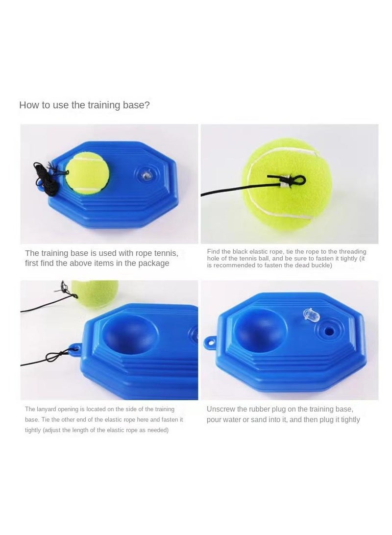 general Outdoor Indoor Adult Tennis Racket Trainer Set Adult Racquet Training Base High Elastic Tennis Ball Random Anti Slip Hand Glue With Ball Bag - Image 3