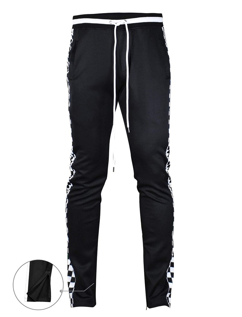 SCREENSHOT Men's Athletic Fitness Slim Fit Workout Track Pants BASIC P11854-Black-Large - Image 5