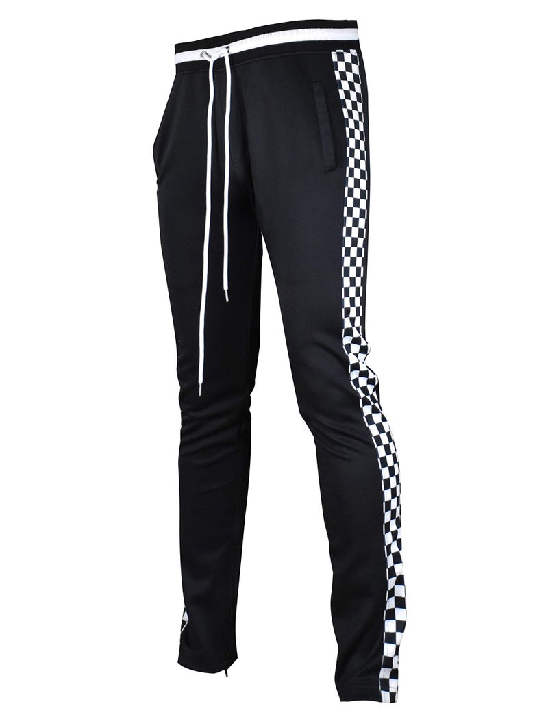 SCREENSHOT Men's Athletic Fitness Slim Fit Workout Track Pants BASIC P11854-Black-Large - Image 1