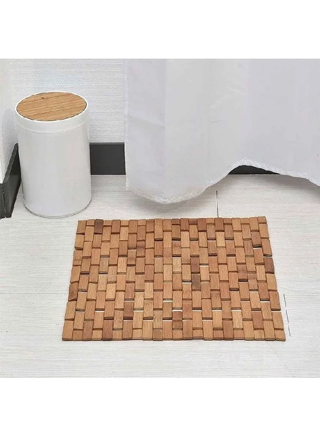 Tendance Bamboo Anti-Slip Bathroom Duckboard Brown and Beige 45 x 45 cm 7408195