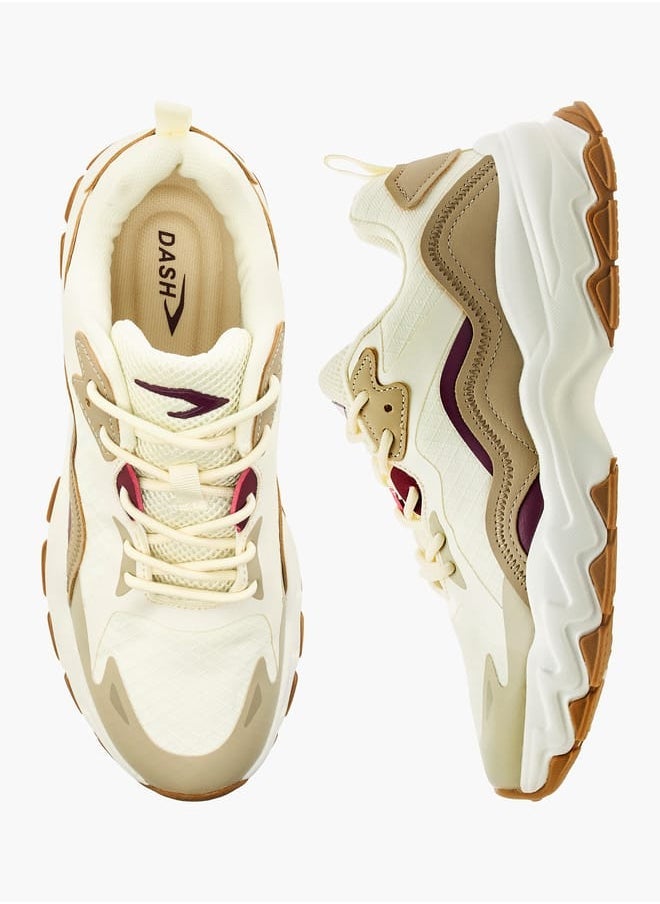 Dash Women Panelled Sports Shoes with Lace-Up Closure  - Image 2