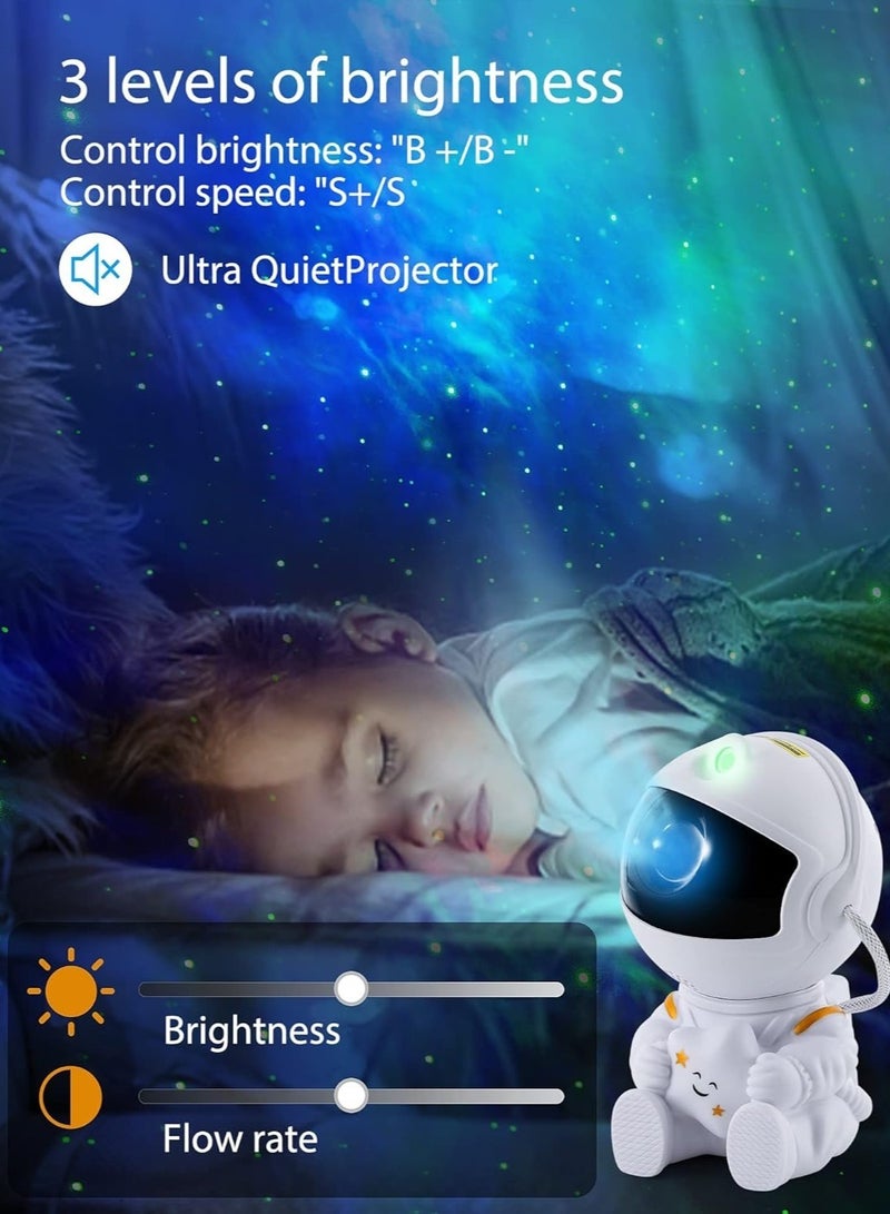جهاز عرض النجوم السماوية رائد الفضاء، ضوء ليلي LED مع تحكم عن بعد دوران 360° 16 وضعية جهاز عرض ضوء المجرة للأطفال والبالغين لتزيين غرفة النوم والاحتفالات - Image 2