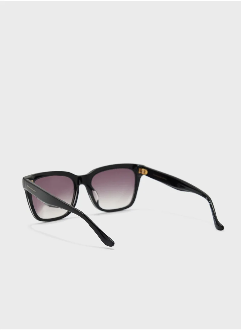 Donna Karan Rectangle Oversized Sunglasses